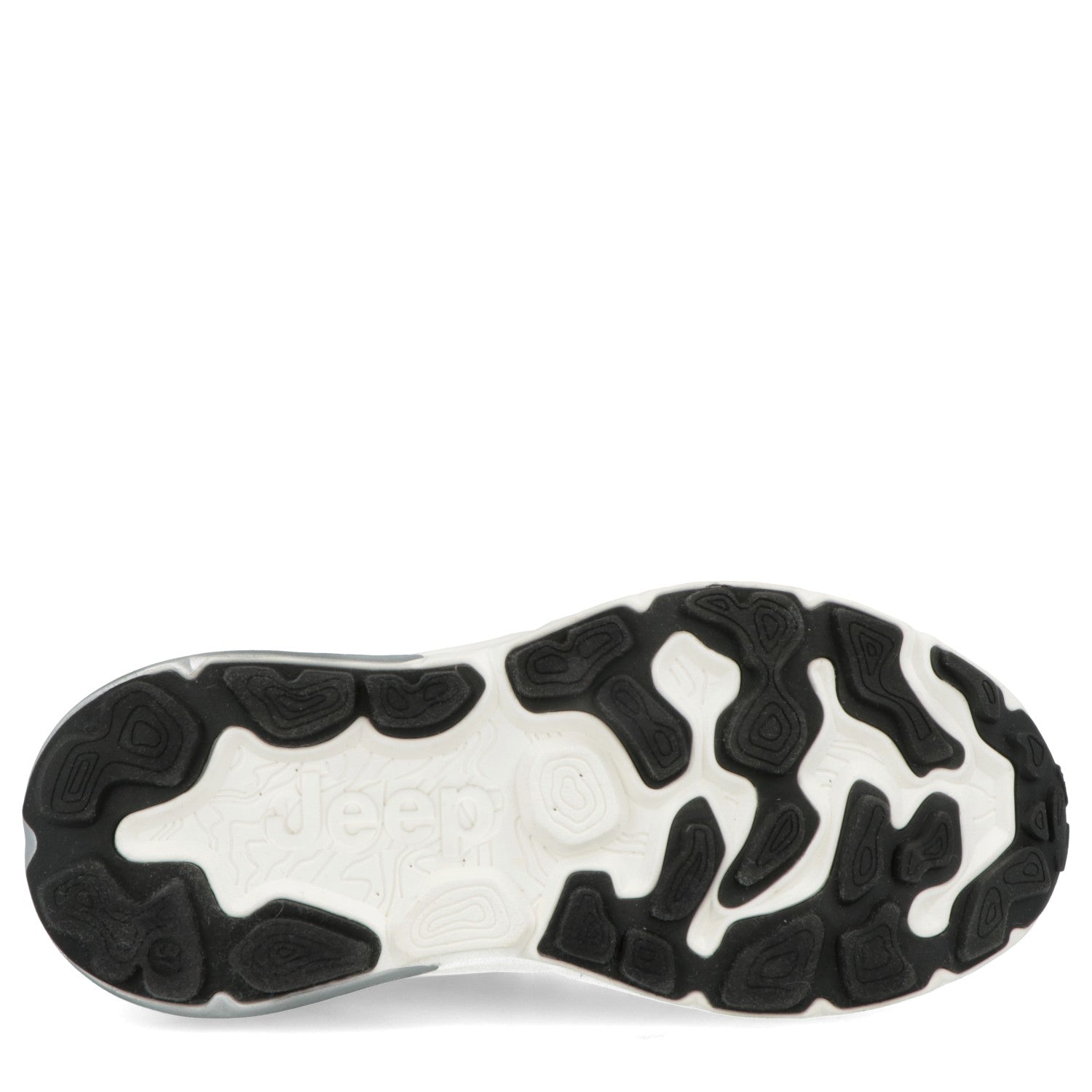 Black and White shoe sole with Jeep logo