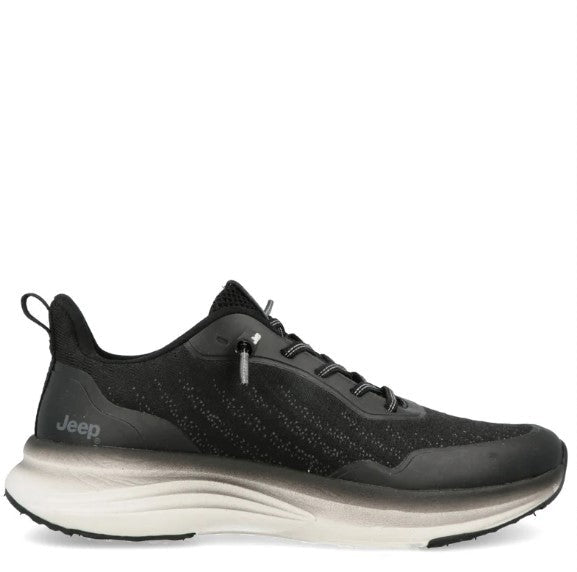 Black and white sneaker with 'Jeep' logo