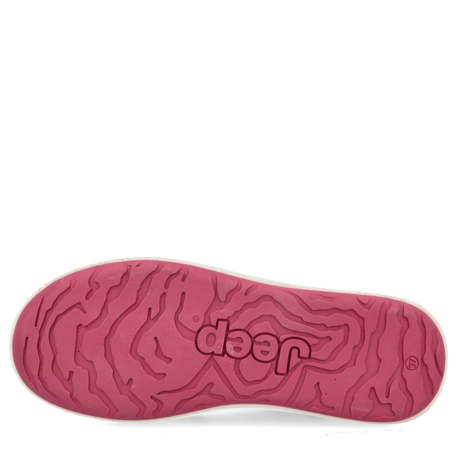 Pink shoe sole with Jeep logo