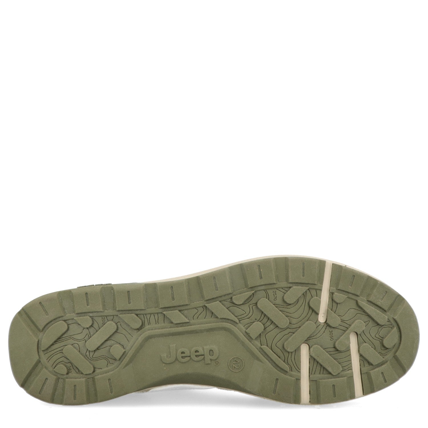 Khaki shoe sole with Jeep logo